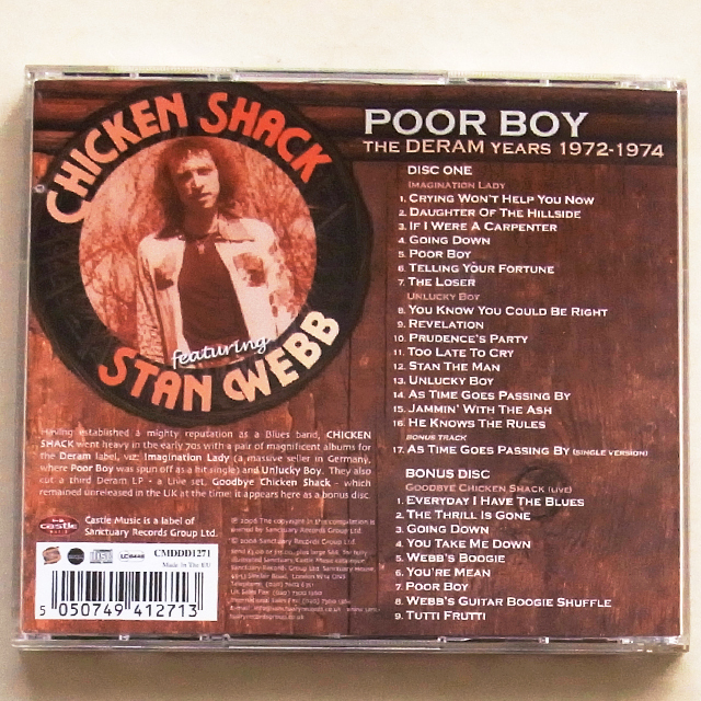 Chicken Shack - Poor Boy The Deram Years 1972-1974 (2CD)_画像2
