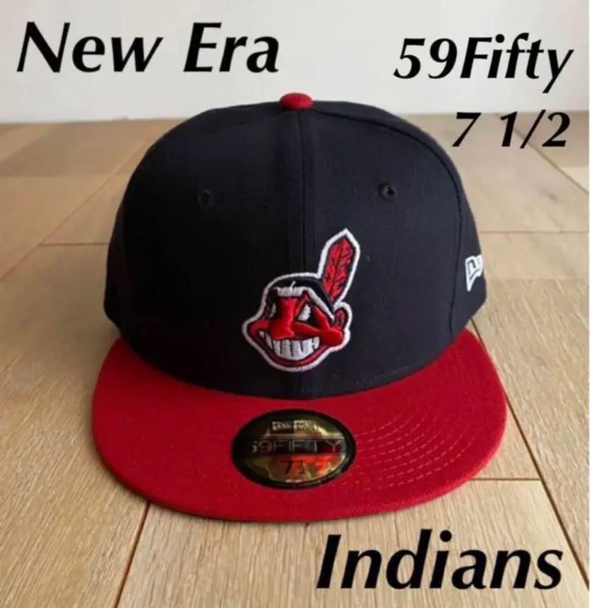 ★ニューエラ★クリーブランド・インディアンス キャップ★ネイビー/レッド★7 1/2★NEW ERA★59Fifty★の画像1