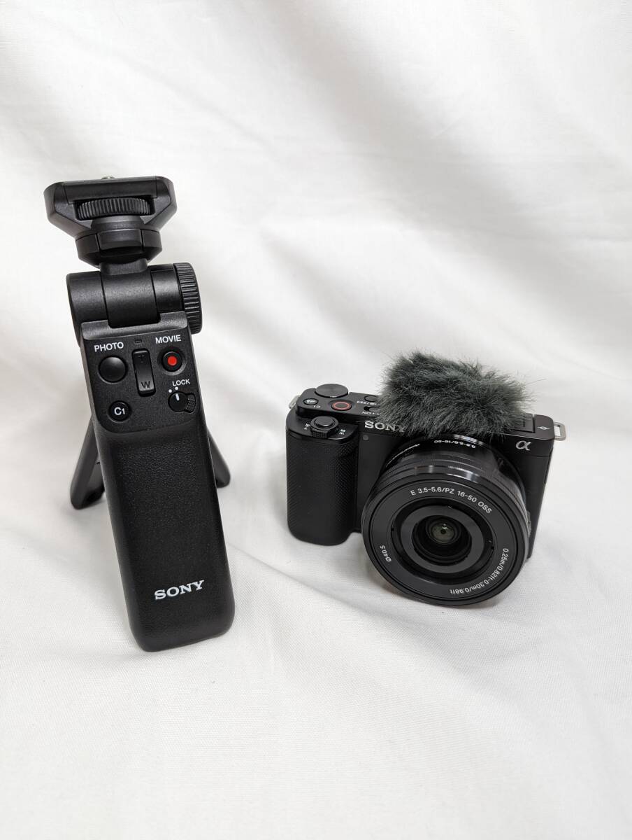 SONY ソニー VLOGCAM ZV-E10L+GP-VPT2BT デジタル一眼レフカメラ シューティンググリップセット レンズキット ブラック 撮影226枚 中古品_画像1