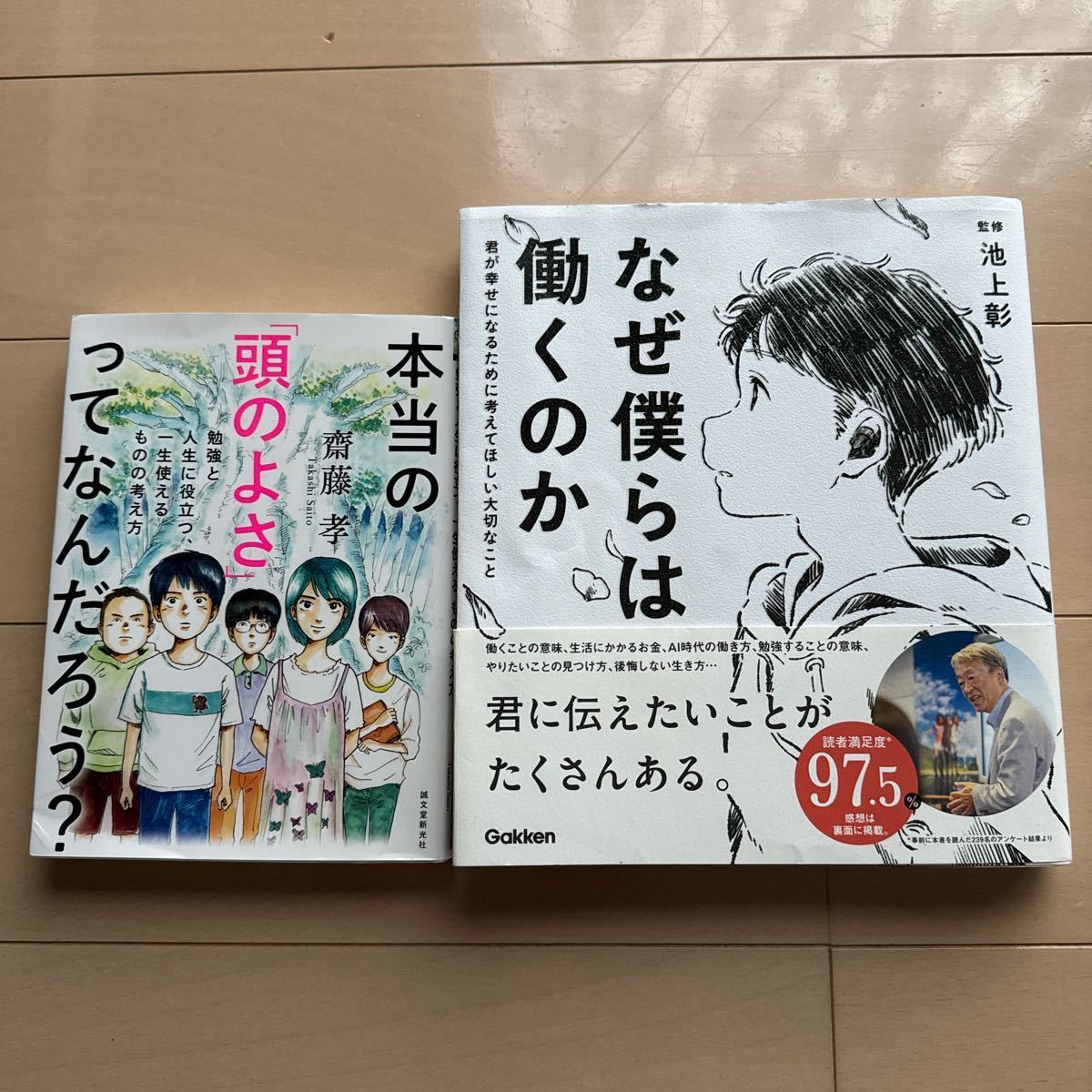 なぜ僕らは働くのか　池上彰　本当の 頭のよさ ってなんだろう 勉強と人生に役立つ 一生使えるものの考え方 齋藤孝 2冊セット_画像1