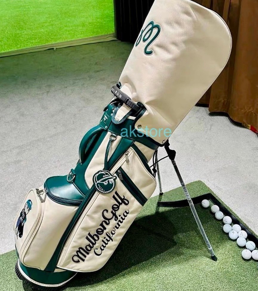 在庫処分価格★マルボンゴルフ malbon golf キャディバッグ グリーン ※写真転載禁止※