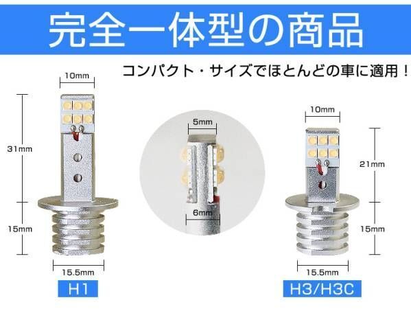メール便対応 日本初 SHARPチップ12個搭載 60W LEDフォグランプ H1 5500K F601_画像3