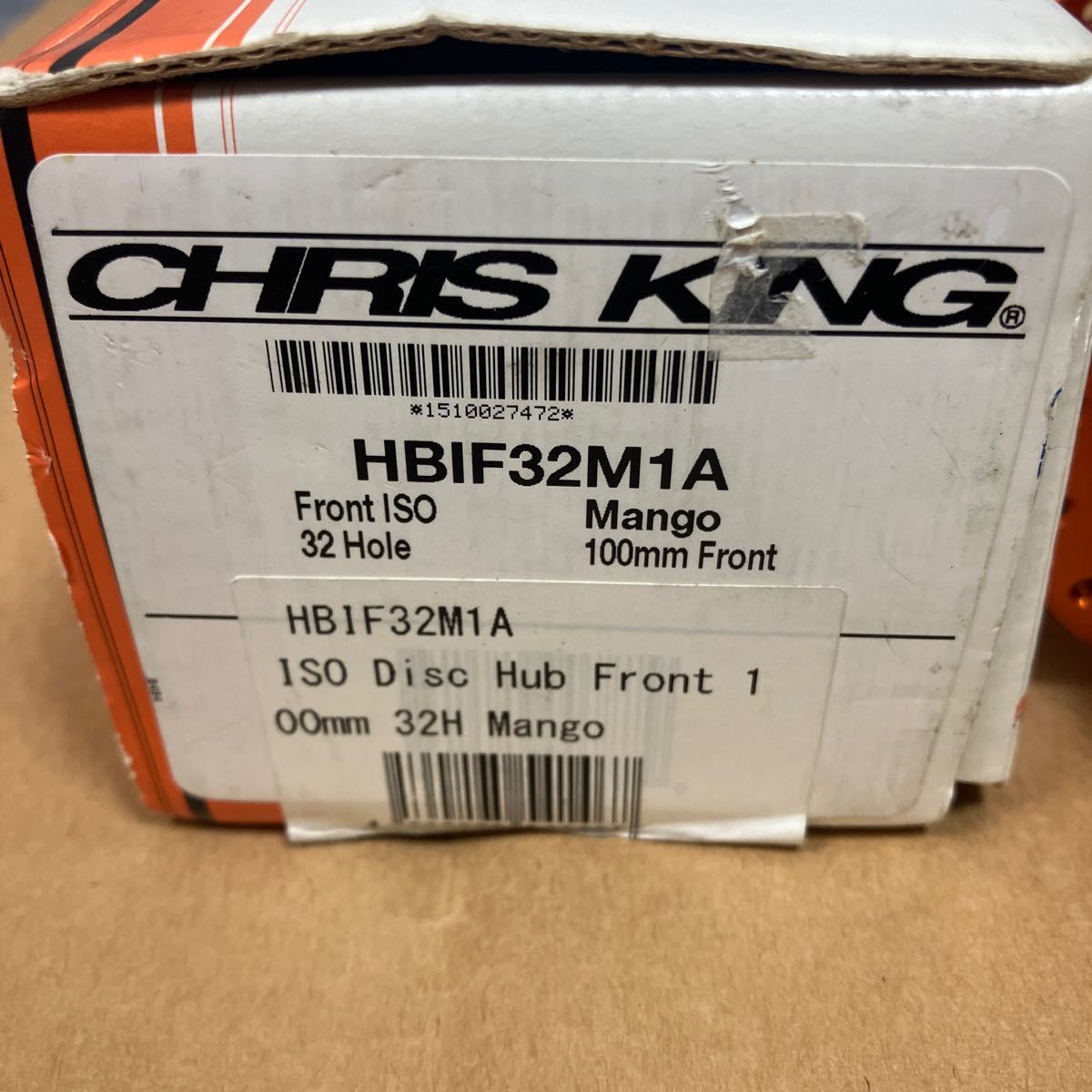 未使用新品 NOS Chris King ISO Disc Hub 32H 100mm QR Mango / クリスキング ハブ ディスクの画像6