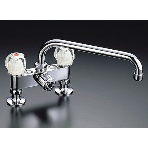 新品未使用 LIXIL/INAX キッチン2ハンドル一時止水付混合水栓(ツーホールタイプ) SF-135K(260)-G