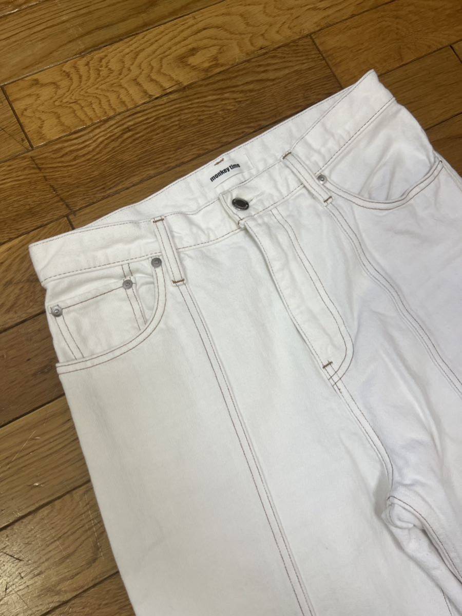 Monkey Time Denim Pants デニムパンツ ホワイト モンキータイム_画像2