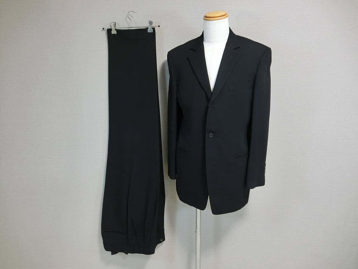 美品　MEN'S TENORAS　メンズティノラス　織　３釦　シングルスーツ　ブラック　L