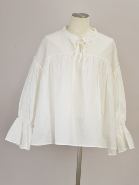 ヴィヴィアンタム VIVIENNE TAM シャツ/ブラウス リボン 長袖 Blouse 38サイズ ホワイト レディース u_s F-L7739_画像1