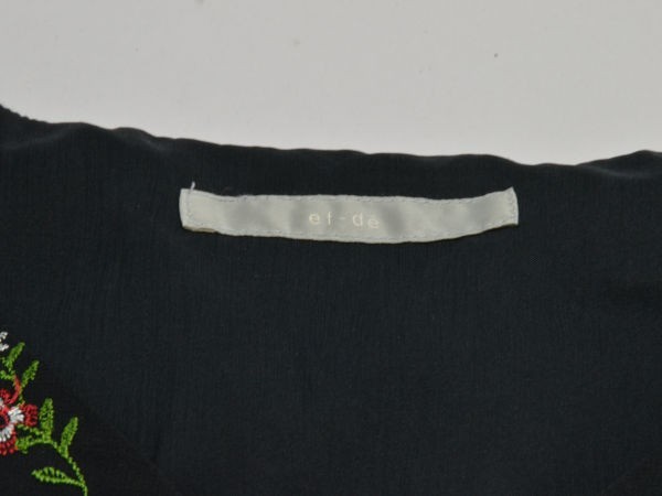 エフデ ef-de 花刺繍 セットアップ シャツ/ブラウス&スカート 9サイズ ブラック レディース F-M10564_画像6