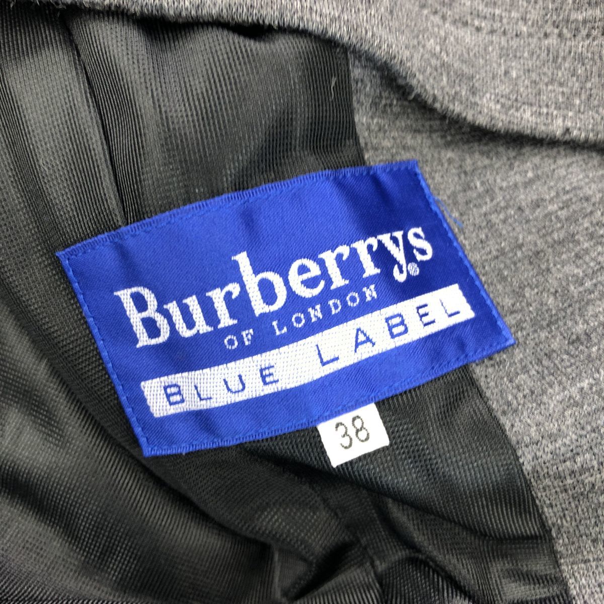 F366-F-N◆ 90s ◆ old ◆ burberrys blue label バーバリーブルーレーベル ウールジャケット ◆ size38 毛100 ブラック 古着 レディース_画像7