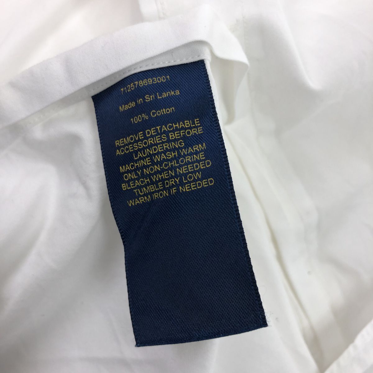 F1831-F-N◆ POLO RALPH LAUREN ポロラルフローレン 長袖シャツ ダブルカフス ◆ size160/84A コットン100 ホワイト 古着 メンズ_画像8