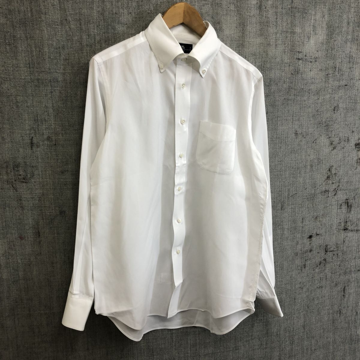 F1828-F-N◆ makers shirt 鎌倉 メーカーズシャツ 長袖シャツ ボタンダウン ◆ size41-89 コットン100 ホワイト 古着 メンズ_画像5