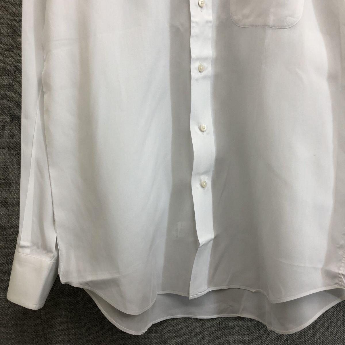 F1828-F-N◆ makers shirt 鎌倉 メーカーズシャツ 長袖シャツ ボタンダウン ◆ size41-89 コットン100 ホワイト 古着 メンズ_画像4