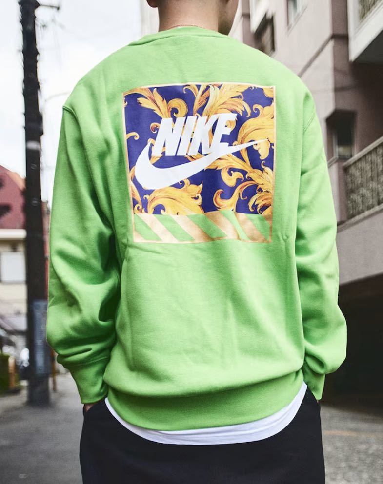 新品 NIKE スウェット トレーナー ボタニカル 花柄 フローラル 黄緑 グリーンの画像1