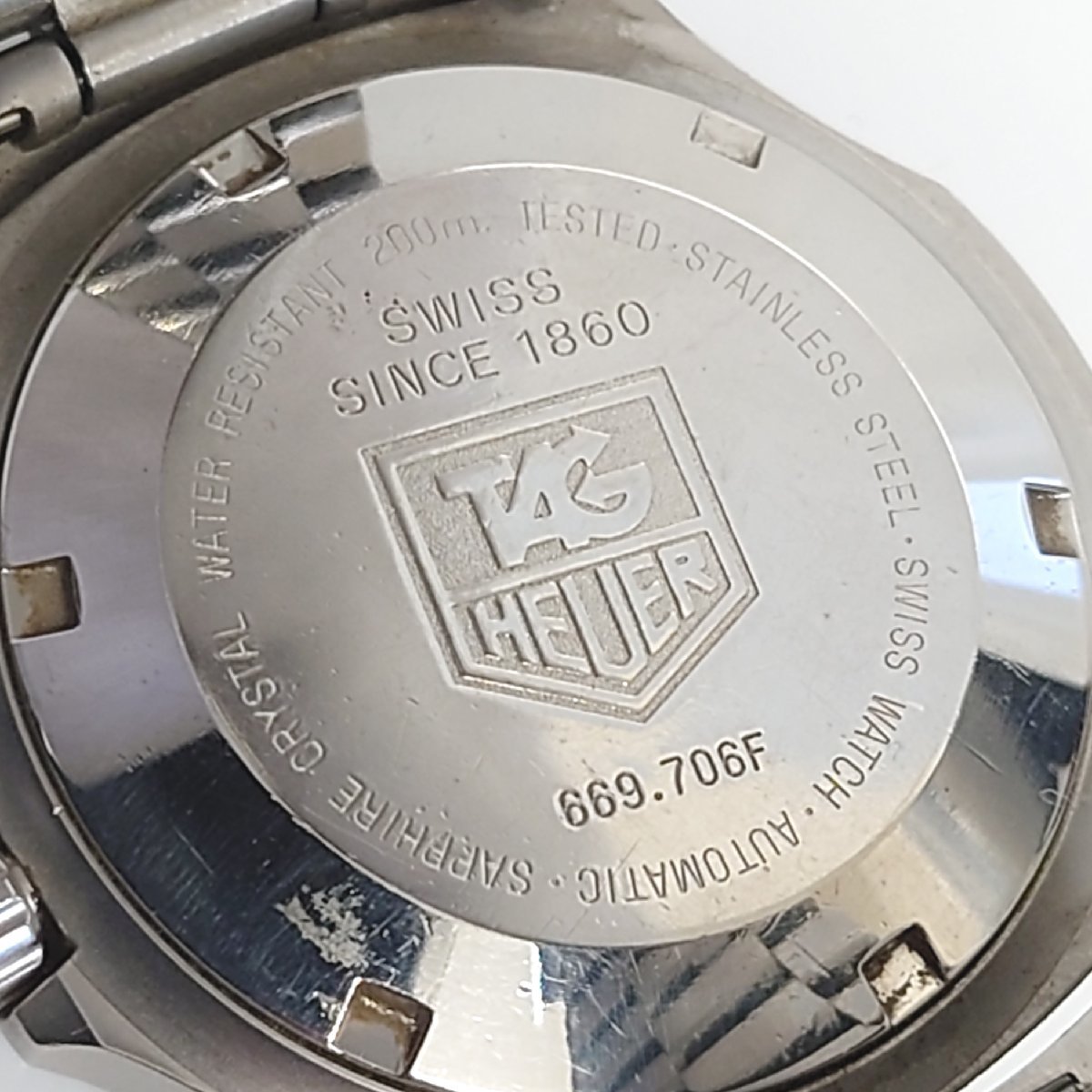 【86】TAG HEUER タグホイヤー 669.706F 自動巻 AT不動 ジャンク品 メンズ 腕時計_画像5