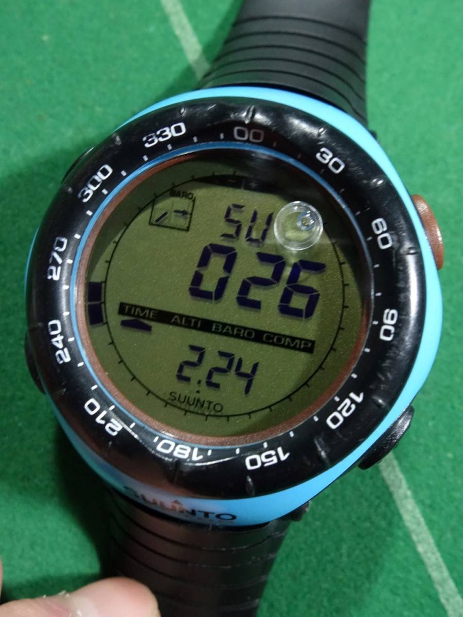 ^ out of print Japan limitation color 1000ps.@ limitation SUUNTO Suunto VECTOR Sky blue ( turquoise )/ white face complete operation beautiful goods!!!^