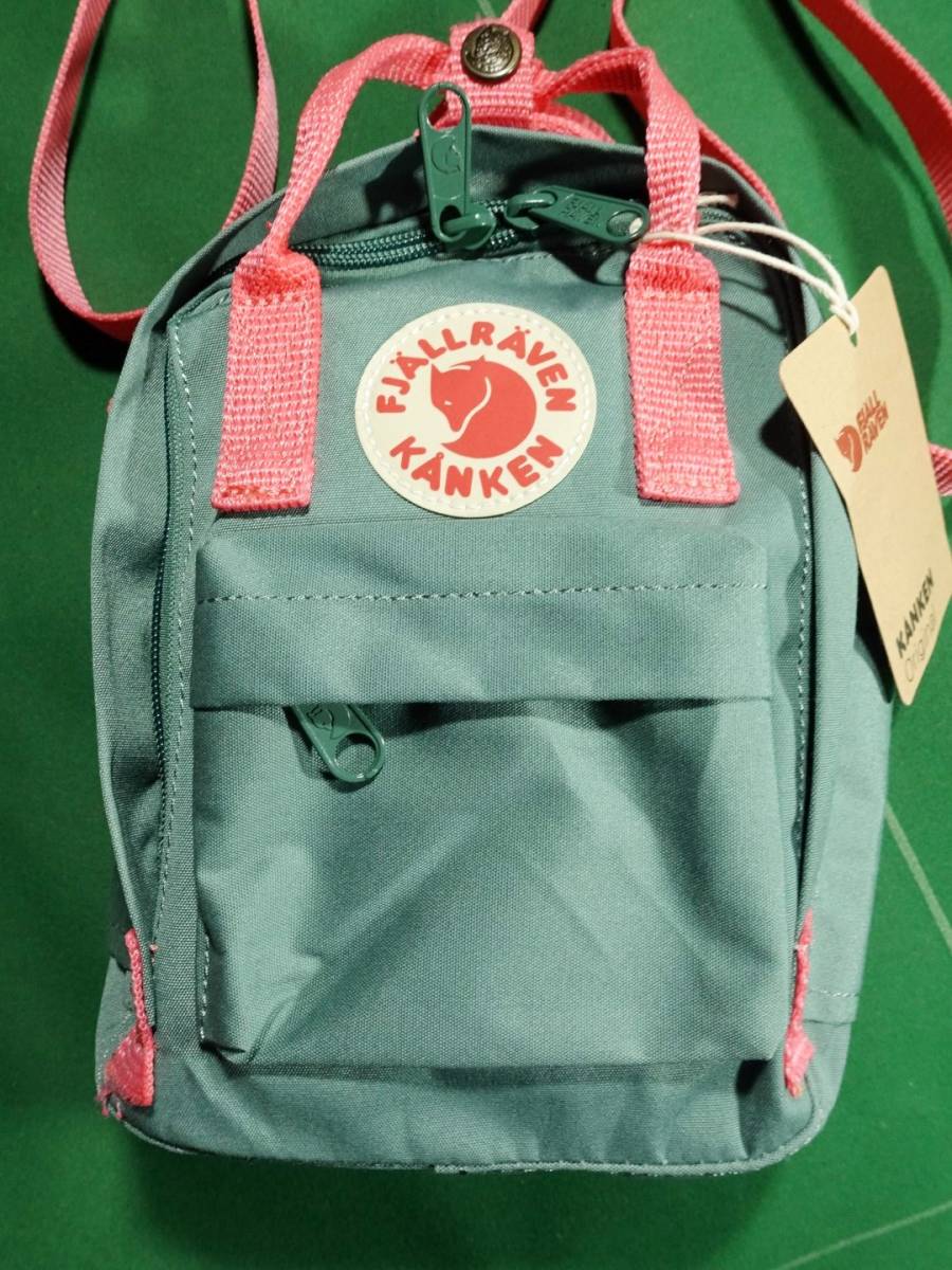 ^fe-rula- Ben Mini rucksack type shoulder bag KANKEN SLING ash green / pink unused * tag attaching!!!^