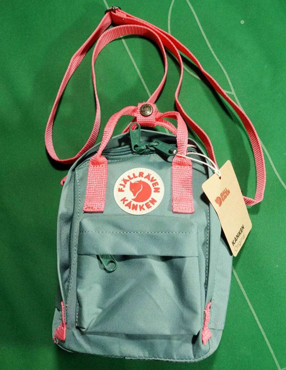 ^fe-rula- Ben Mini rucksack type shoulder bag KANKEN SLING ash green / pink unused * tag attaching!!!^