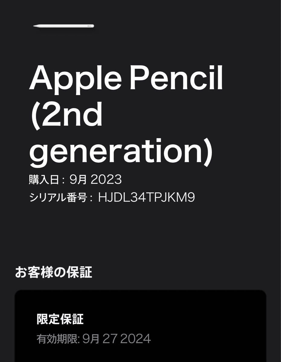 美品】Apple Pencil（第2世代）A2051 MU8F2J/A アップルペンシル