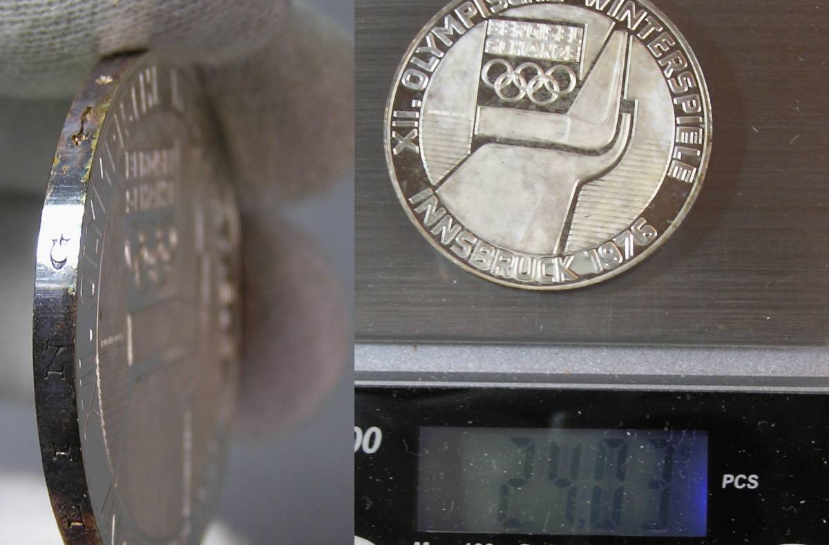オーストリア  (Y144） 100シリング プルーフ 記念銀貨 1976年銘 冬季オリンピック の画像3