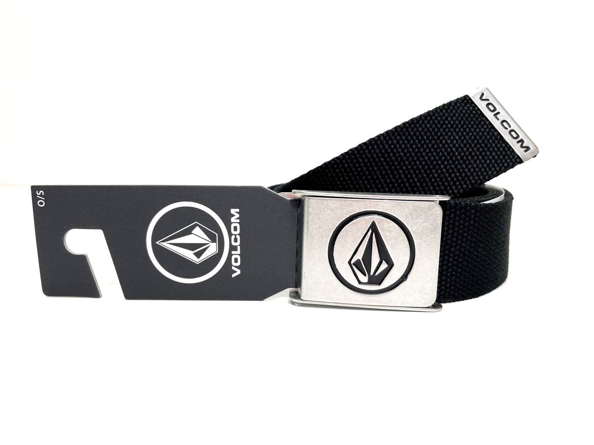 Volcom Bolcom D5932102BLK ① Веб -ремень Ebbelt GI Belt Gacha Belt Black Black Logo Logo.