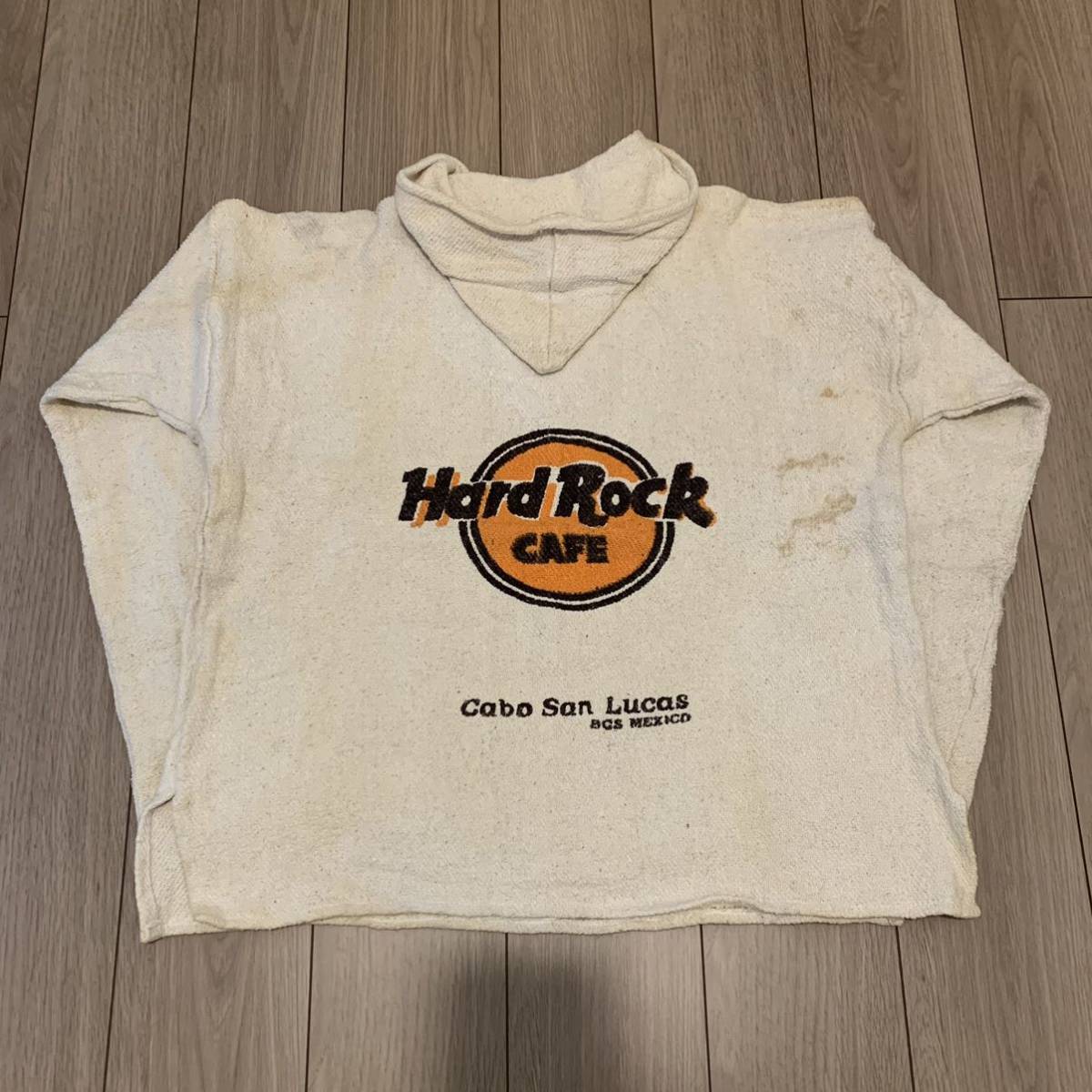 メキシカンパーカー Hard Rock CAFE ハードロック カフェ ビンテージ バックプリント プルオーバー 企業ロゴ サーフィン ビーチ BAJA _画像4