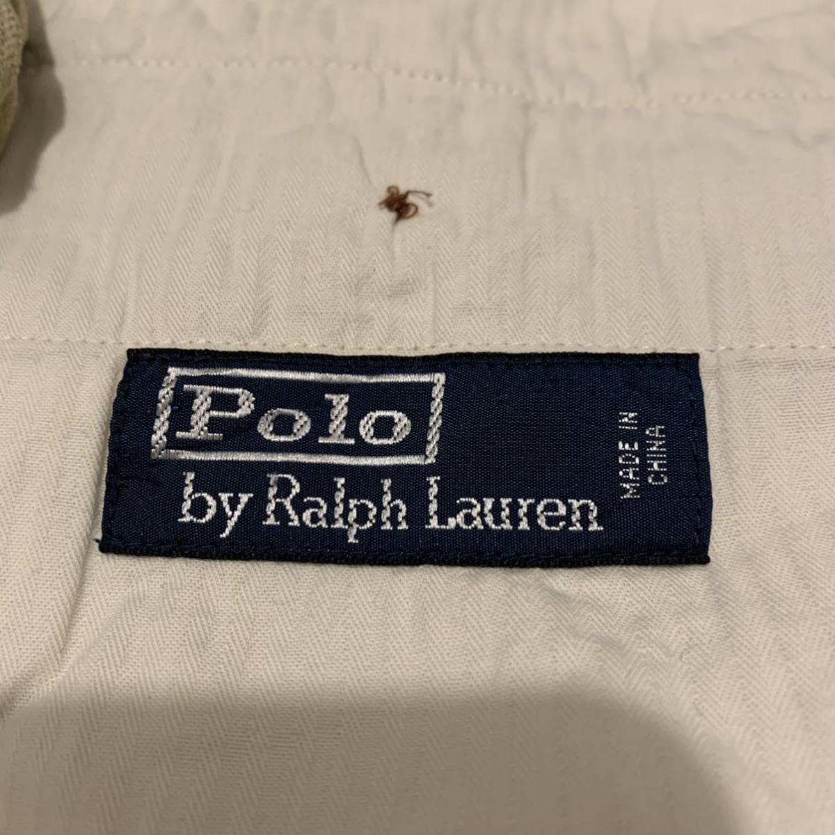 ヴィンテージ POLO Ralph Lauren リネン シルク パンツ ラルフローレン 麻 スラックス チノパン ベージュ トラウザーズ ヘリンボーン_画像3