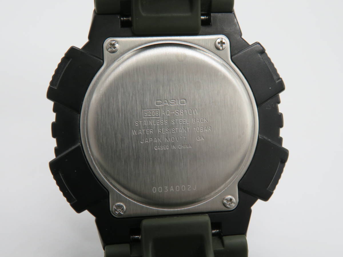 CASIO(カシオ）AQ-S810W　カーキカラー　腕時計　中古品　東29ー4A　_画像3