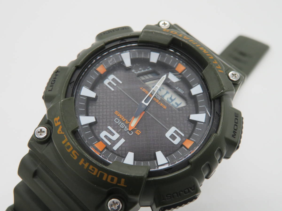 CASIO(カシオ）AQ-S810W　カーキカラー　腕時計　中古品　東29ー4A　_画像4