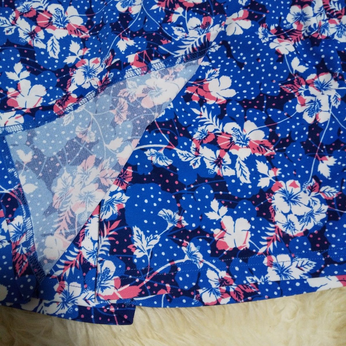アディダスゴルフ　春・夏キュロットスカート　Mサイズ　ブルー系花柄