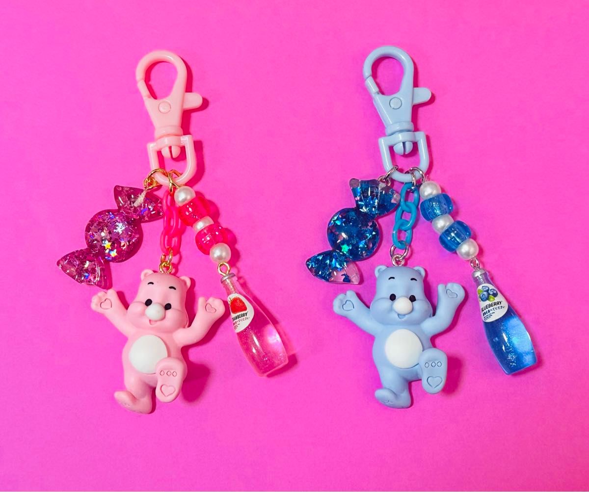 ジャラジャラ キーホルダー ストラップ ハンドメイド 2個セット ジャラジャラ キーホルダー ストラップ ハンドメイド 2個セット