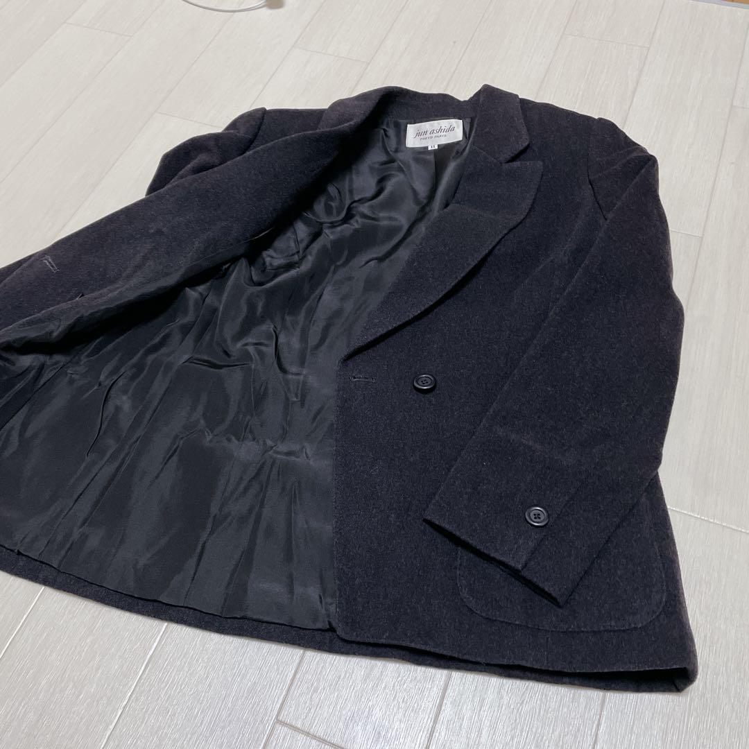 ジュンアシダ　jun ashida テーラードジャケット　ダブル　カシミヤ100% 日本製　高級　ブラック　黒　１１号サイズ_画像6