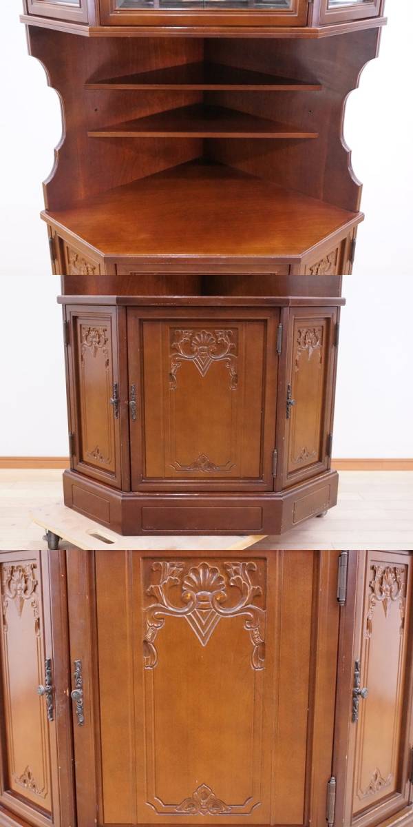  higashi is :[ virtue rice field furniture ] natural tree lighting attaching corner cabinet height approximately 187.5. display shelf cupboard cupboard display case showcase kyu rio case 