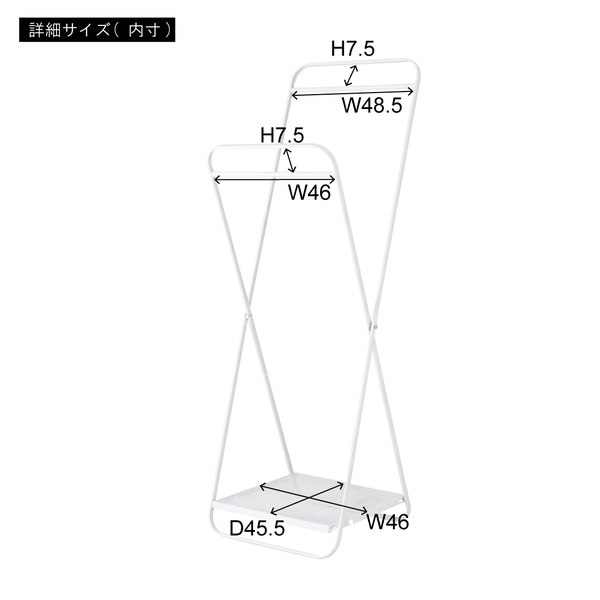 フォールディングハンガー ハンガー 折りたたみ MIP-65DGY ダークグレー コンパクト スリム 物干し すき間収納 シンプル 衣服 洗濯物_画像10