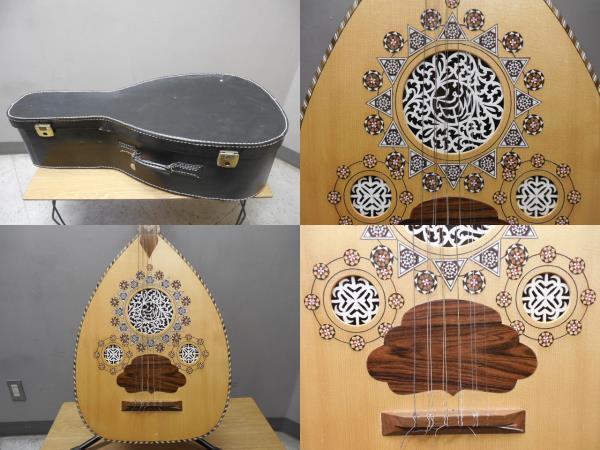 ペルシャ製・古典楽器・ルネッサンス・リュート・美しい木象嵌仕上げ・状態良好品・専用ハードケース付きの画像6