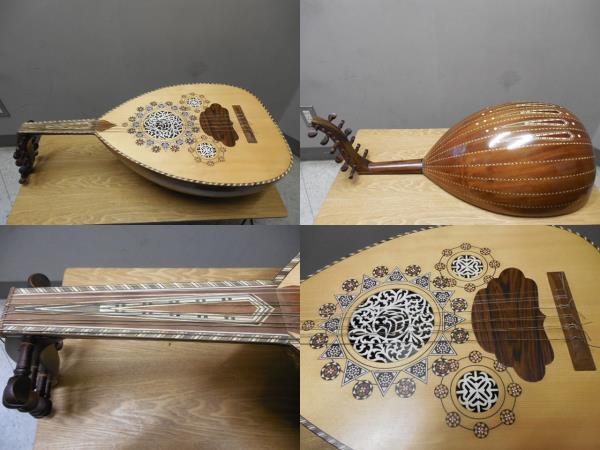 ペルシャ製・古典楽器・ルネッサンス・リュート・美しい木象嵌仕上げ・状態良好品・専用ハードケース付きの画像7