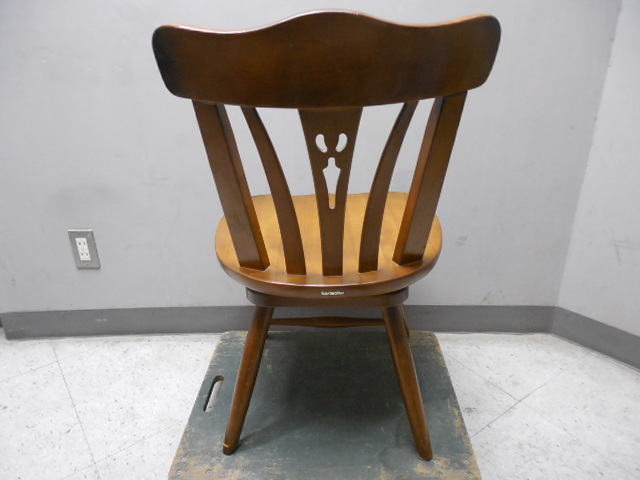 Karimoku・カリモク家具・コロニアルシリーズ・回転椅子 チェア・CC1807NKモデル・ビンテージ サイズ　W47×D53×H79-SH41㎝　②_画像5