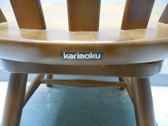 Karimoku・カリモク家具・コロニアルシリーズ・回転椅子 チェア・CC1807NKモデル・ビンテージ サイズ　W47×D53×H79-SH41㎝　②_画像7