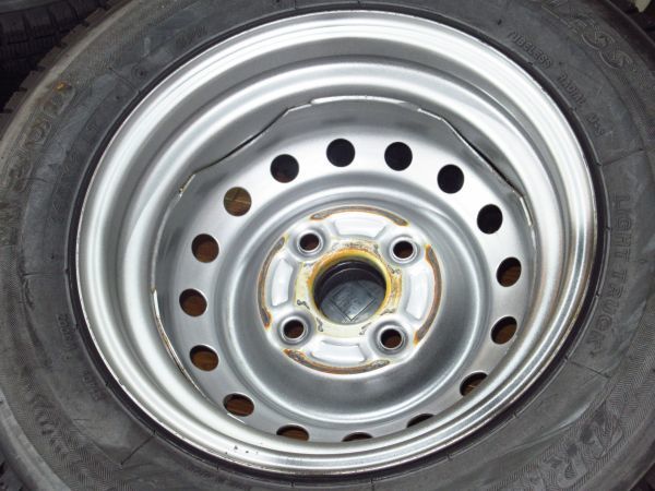 スズキ純正スチール 4J-12 PCD100/4H ブリヂストンW300 145R12 LT 6PR 山あり貨物バン用スタッドレスタイヤ4本 キャリイ/エブリィバン_画像8