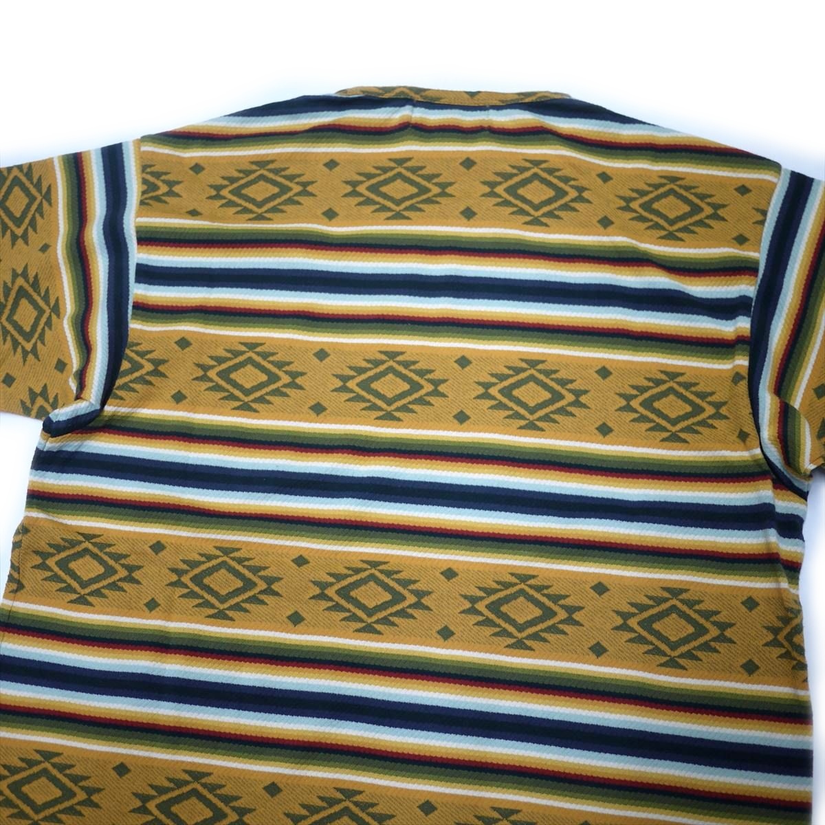 新品RRL ダブルアールエル ラルフローレン ジャカードニット 半袖ポケットTシャツ(USサイズL)定価約28000円ネイティブオルテガチマヨ柄/a13の画像4