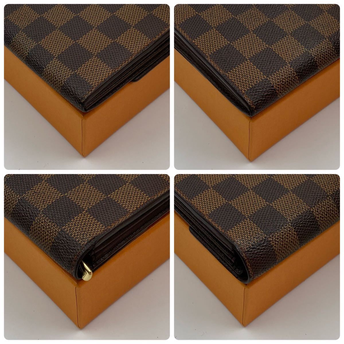 H558【外観極美品】LOUIS VUITTON ルイヴィトン ポルトフォイユサラ N61734 ダミエ 二つ折り長財布 _画像9