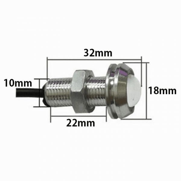 12V 18mm COB 防水 デイライト スポットライト ボルト固定 丸型 埋め込み 強力 ホワイト 発光 シルバーボディ 10個 セット WD121の画像7