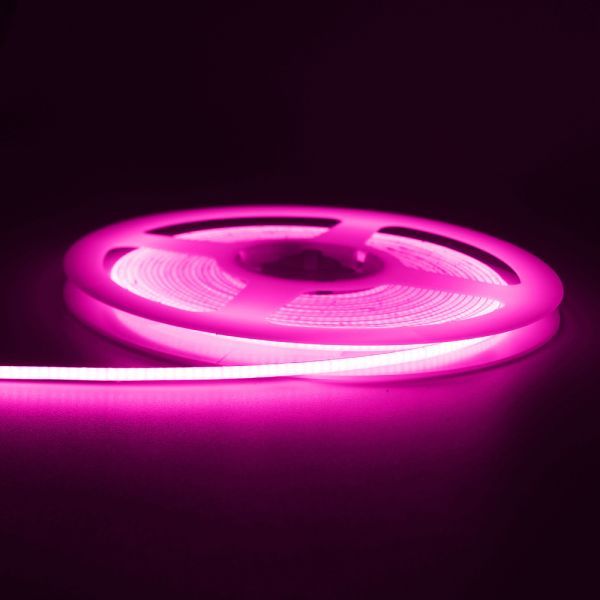極薄 12V COB 面発光 LED テープライト ピンク 紫 5M 480連/m 8mm 色ムラなし カット 切断 柔軟 防水 チューブライト DD206_画像2
