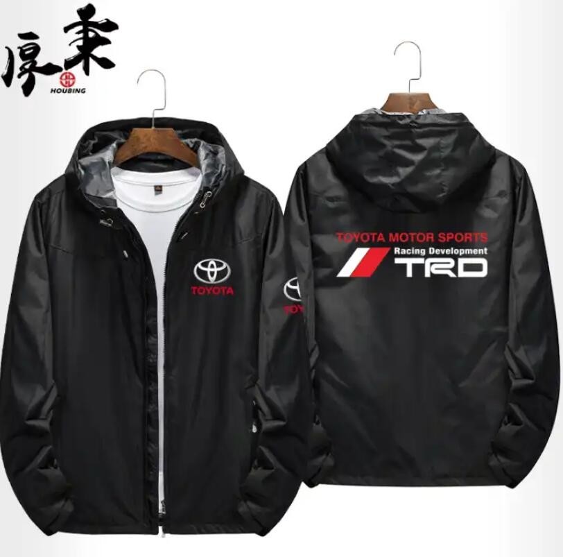 02★新品★トヨタ TRD★モータースポーツ ロゴ アウトドアスポーツウェア ジッパーパーカー スウェット 釣り服 冬服★ブラック_画像1