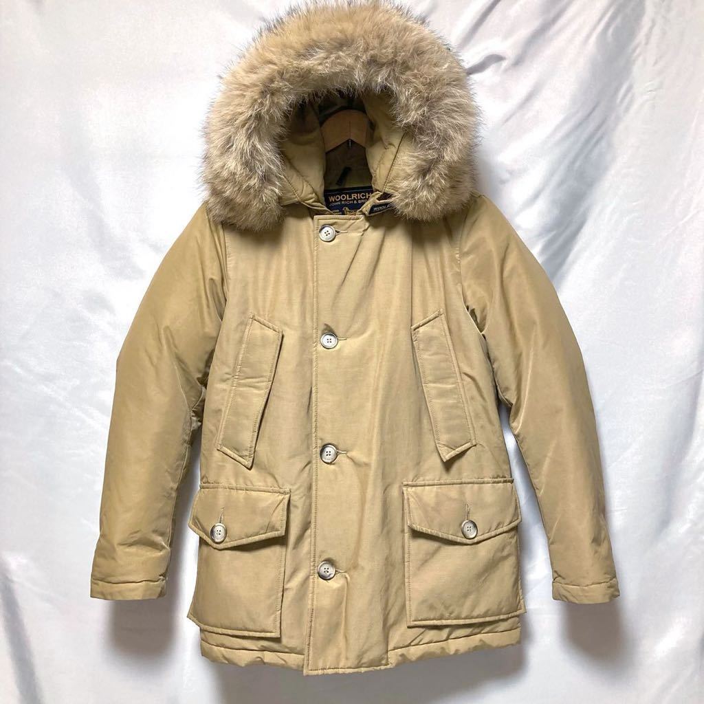 WOOLRICH ARCTIC PARKA ウールリッチ アークティックパーカー ダウン ジャケット ベージュ XXS ダウン コヨーテファー 60/40クロス_画像1