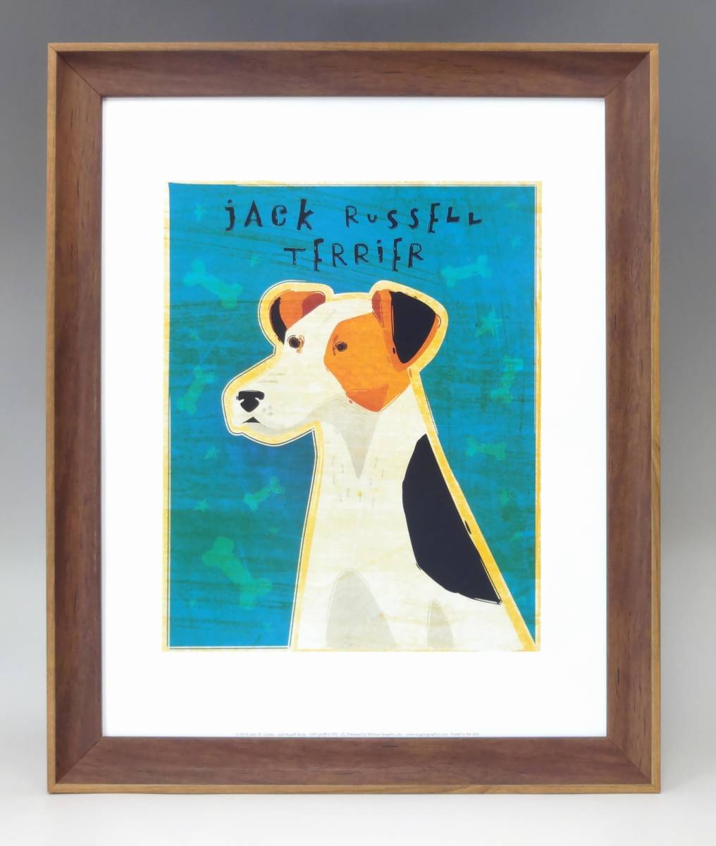 新品☆額付アートポスター★犬の絵☆Jack Russell Terrier☆ジャックラッセルテリア☆インテリア☆動物病院／店舗様必見◆24_画像1