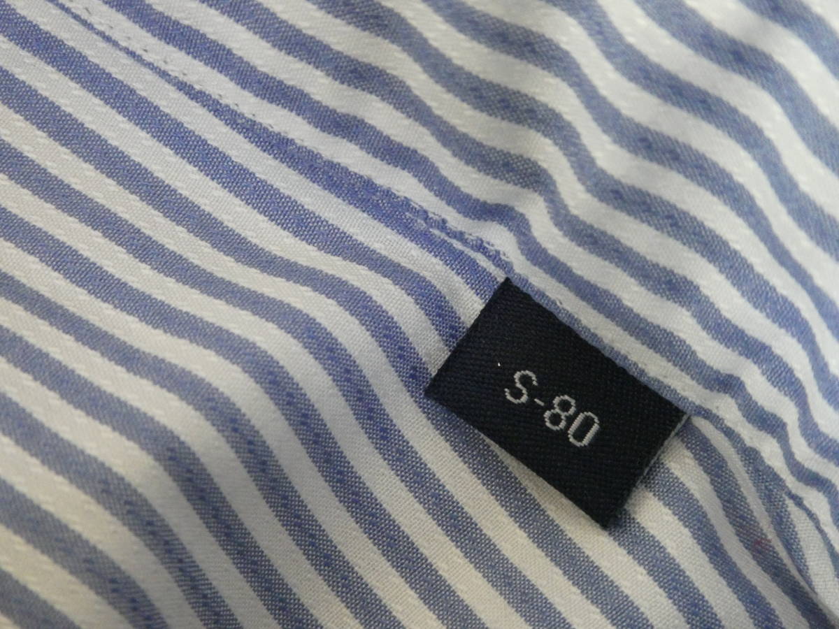 NEXT BLUE ネクストブルー メンズ 長袖Yシャツ ブルーストライプ サイズS 37/(78-80) 新品未使用品の画像5