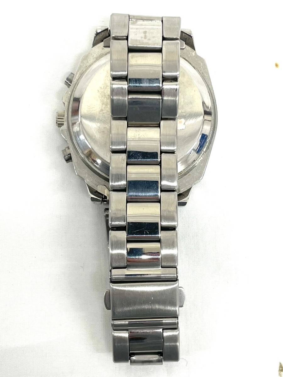 H572*0.5 TIME TRIES TRUTH 腕時計 ブラック文字盤 クロノグラフ シルバー メンズ 時計 の画像9