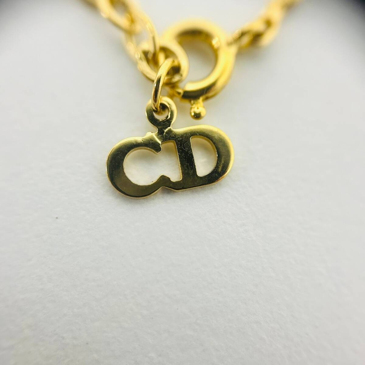 【66】ChristianDior　ディオール　ネックレス　ロゴ　石付き　中古品　保管品　メッキ　アクセサリー_画像9