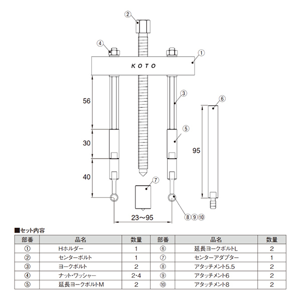 江東産業 ボールベアリングプーラー IBP-95 ボールベアリング専用 抜き取りプーラー 取り外し_画像4