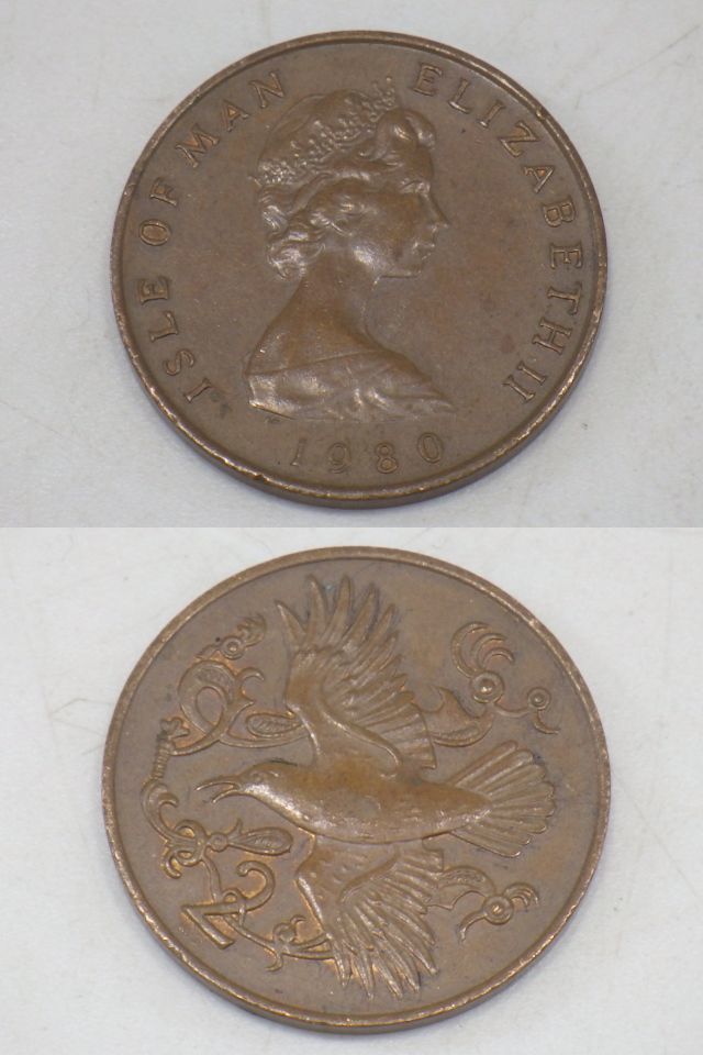 h4B020Z- 硬貨 旧硬貨 マン島 アイルダンド ベルギー オランダ ハンガリー オランダ1928年10セント銀貨など 計67枚_マン島1枚